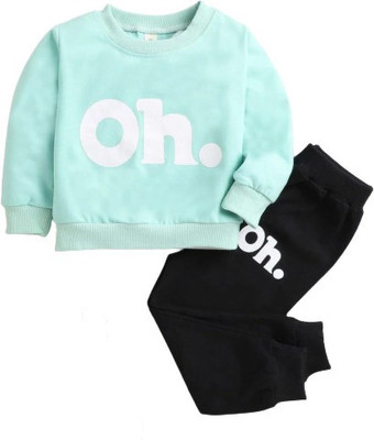 JS TREND Baby Boys & Baby Girls Casual T-shirt Pant(GREEN, BLACK)