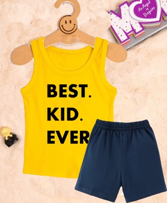 KIDDY STAR Boys & Girls Casual T-shirt Shorts(Yellow)