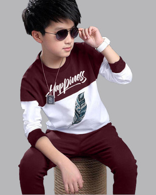 FastColors Boys & Girls Casual T-shirt Track Pants(80018-MAROON)