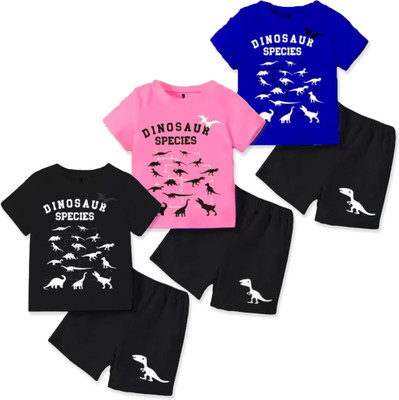 MGRS Baby Boys & Baby Girls Casual T-shirt Shorts(Multicolor)