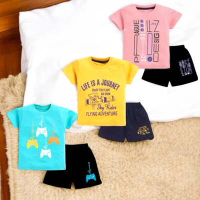 STYKS Boys & Girls Casual T-shirt Shorts(Multicolor)