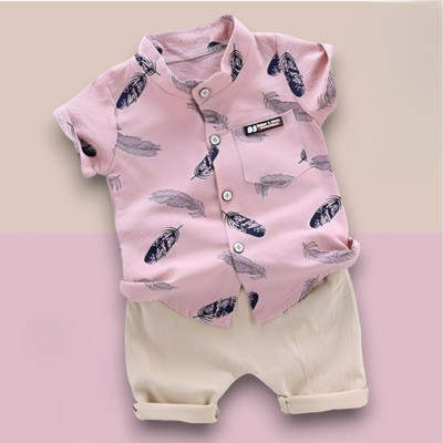 StyleDust Baby Boys & Baby Girls Casual Shirt Shorts(MORPANKH_PINK-CHIKU)