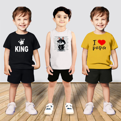 MITANSH Baby Boys & Baby Girls Casual T-shirt Shorts(Multicolor)