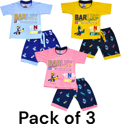 VISION INDIA CO Baby Boys & Baby Girls Casual T-shirt Shorts(Pink)