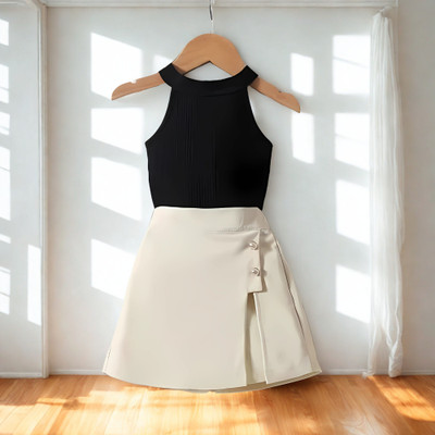 RIYANSHI Girls Party(Festive) Top Shorts(BLACK)