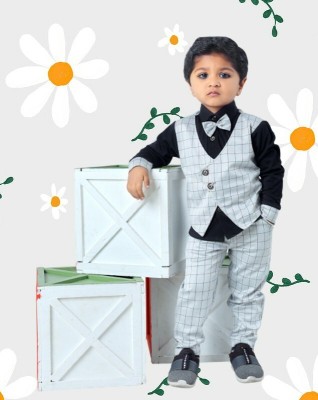 TORHAM Baby Boys Party(Festive) Jacket Pant, Bow Tie(Multi)