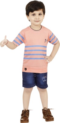 ZADMUS Baby Boys Party(Festive) T-shirt Shorts(Peach)