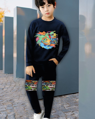 Afams Boys & Girls Casual T-shirt Track Pants(80005-NAVY)