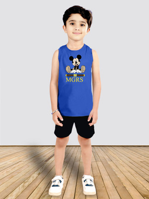 MGRS Baby Boys Casual T-shirt Shorts(Blue)