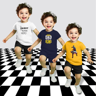MGRS Baby Boys Casual T-shirt Shorts(Multicolor-7)