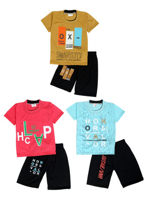 Fly Step Baby Boys & Baby Girls Casual T-shirt Shorts(Multicolor)