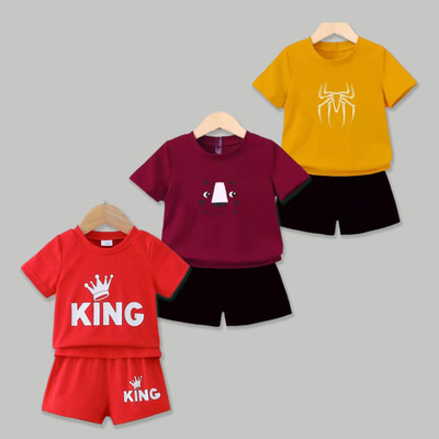 Mitansh Baby Boys & Baby Girls Casual T-shirt Shorts(Multicolor)