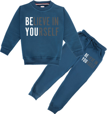 FABVIO PLUS Boys & Girls Casual Sweatshirt Sweatpant(Sea Green)