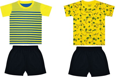 Biffy and Luffy Boys Casual T-shirt Shorts(Yellow)