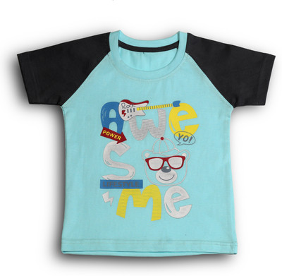 CUTOPIES Boys Casual T-shirt Shorts(POWDER BLUE)