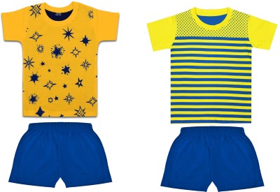 Biffy and Luffy Boys Casual T-shirt Shorts(Yellow)