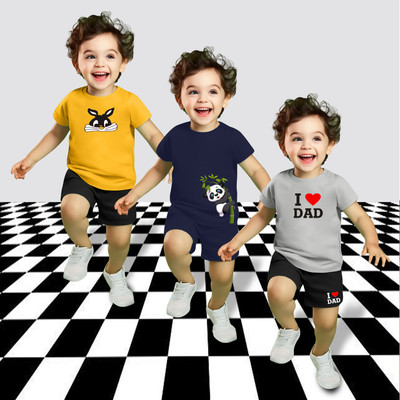 MGRS Baby Boys & Baby Girls Casual T-shirt Shorts(Multicolor-9)