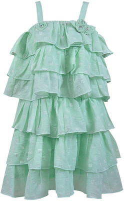 Wishkaro Girls Casual Top Skirt(Sea Green)
