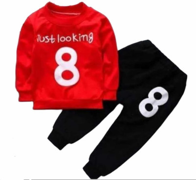 HouseOfCommon Baby Boys Casual T-shirt Pant(RED)