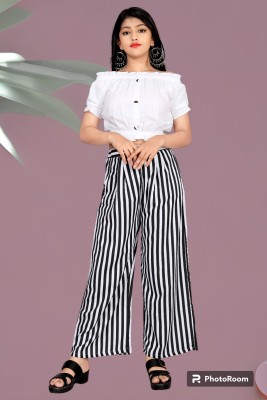 LEERUKA Girls Party(Festive) Top Trouser(black white)