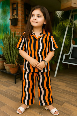 Fastrs Girls Casual Top Pant(orenge)