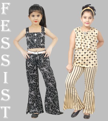 Fessist Girls Party(Festive) Top Pant(Cream)