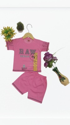 MODINA ENTERPRISE Baby Boys Casual T-shirt Pant(Pink)