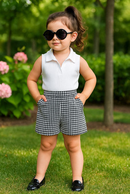 HouseOfCommon Baby Girls Party(Festive) Top Shorts(White)