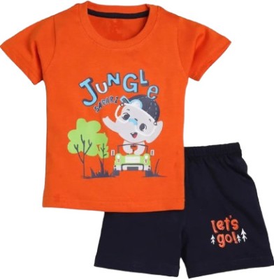 COOL BOYS Baby Boys & Baby Girls Casual T-shirt Pant(orange)