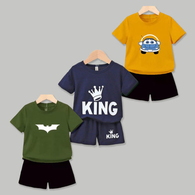 Mitansh Baby Boys & Baby Girls Casual T-shirt Shorts(Multicolor)