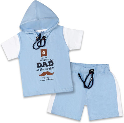 Joy Kids Baby Boys Casual T-shirt Pant(Sky Blue)