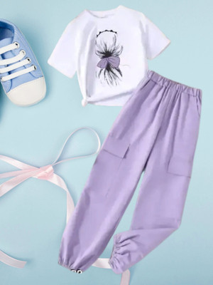 Zalorawear Boys & Girls Party(Festive) Pant T-shirt(LavenderF)