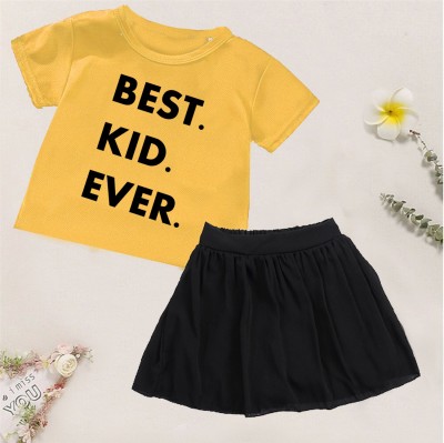 KIDDY STAR Girls Casual T-shirt Skirt(3_Yellow)