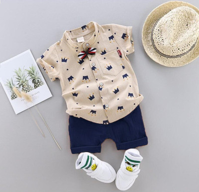 WinsWorld Baby Boys & Baby Girls Party(Festive) Shirt Shorts(Chiku-Blue)