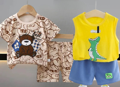 SRP COLLECTION Baby Boys Casual T-shirt Shorts(Multicolor)