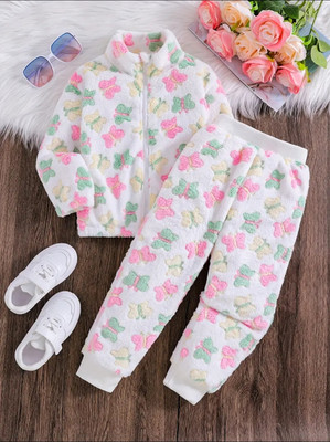 FBGARMENTS Baby Boys & Baby Girls Party(Festive) Jacket Trouser(White)