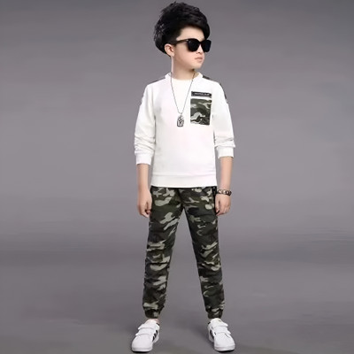 Rattan Boys Party(Festive) Track Pants T-shirt(White)