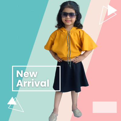 Jiya Fashion Girls Party(Festive) Top Skirt(YELLOW)