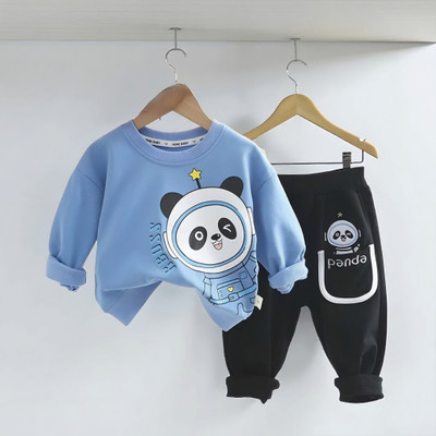 HouseOfCommon Baby Boys & Baby Girls Casual Sweatshirt Pyjama(Blue)