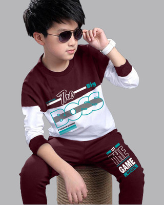 FastColors Boys & Girls Casual T-shirt Track Pants(80019-MAROON)