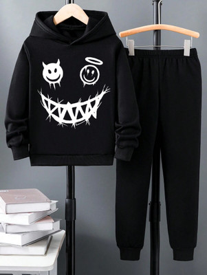 DELGAN Boys & Girls Casual Sweatshirt Pant(Black4)
