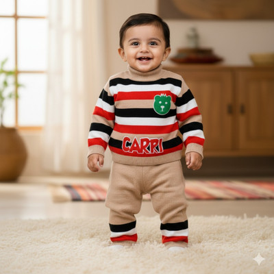 MS BROTHERS Solid Round Neck Casual Baby Boys & Baby Girls Multicolor Sweater