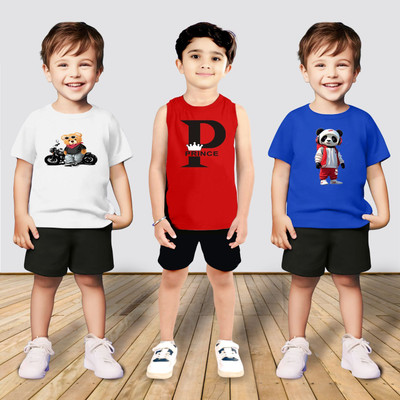 MGRS Baby Boys & Baby Girls Casual T-shirt Shorts(Multicolor)