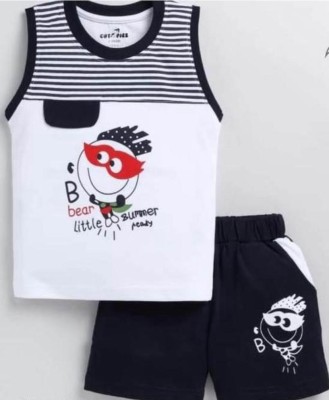 TANHAZ FASHION Baby Boys & Baby Girls Angry Birds Casual T-shirt Shorts(BLACK & WHITE)