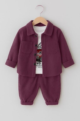 PORPY Baby Boys Party(Festive) Jacket T-shirt(Wine)