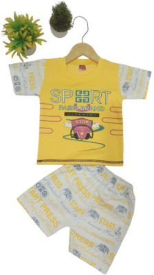 MODINA ENTERPRISE Baby Boys Casual T-shirt Pant(Yellow)