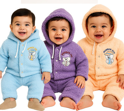 RELANE Baby Boys & Baby Girls Casual Sweater Pyjama(PURPLE1)