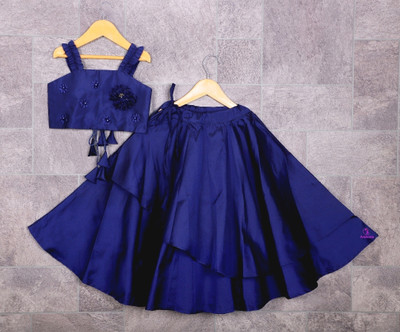 teenz veenz Baby Girls Frozen Party(Festive) Top Skirt(Dark Blue)