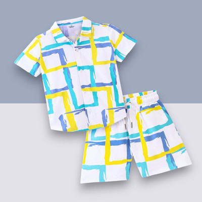 StyleDust Baby Boys & Baby Girls Casual Shirt Shorts(CHEX)