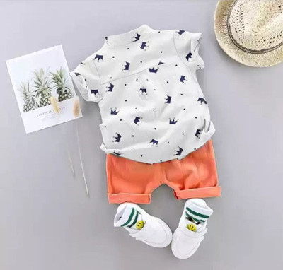 StyleDust Baby Boys & Baby Girls Casual Shirt Shorts(ROYALTAJ__WHITE-FANTA)